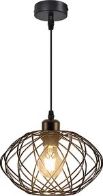 NETTLIFE Lampa wisząca Industrialna Czarna lampa wisząca - Vintage Metalowa lampa wisząca E27 Retro Lampa wisząca