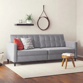 Jasnoszara aksamitna sofa 203 cm Hartford – Støraa