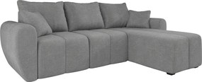 Rozkładana dwustronna sofa narożna do L SEVIO 246x145 cm, szara + 2 poduszki GRATIS
