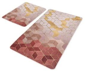 Różowe aksamitne dywaniki łazienkowe zestaw 2 szt. 60x100 cm – Mila Home