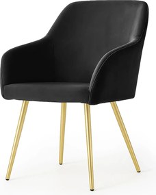 Zestaw 6 czarnych krzeseł w stylu glamour S0-B87