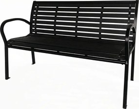 Ławka ogrodowa 125 x 60 x 80 cm, czarny, stal / plastik