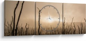 Obraz - Nagie drzewa (z zegarem) (90x30 cm)