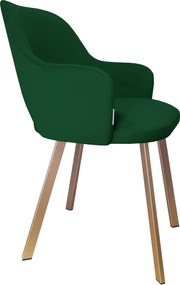 Krzesło Milano tkanina Welur noga metalowa : Kolor nogi - Złota profil, Kolor tkaniny - VELVET - MG25, Typ siedziska - Siedzisko obrotowe 360°