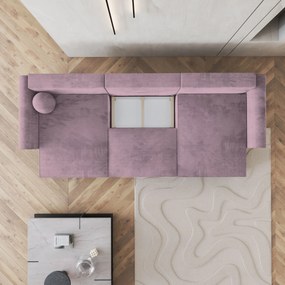 Masseno Narożnik FENTO z funkcją spania i pojemnikiem na pościel Narozniki U, Rozkładana sofa - Wrzosowy, MONOLITH 62