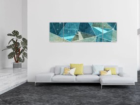 Obraz - Turkusowa abstrakcja (170x50 cm)