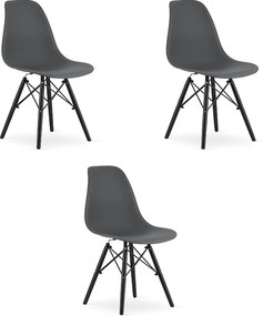 Krzesło Valora OSAKA, ciemnoszare, czarne nogi, do salonu x3