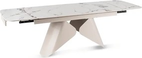 Stół Rozkładany Prostokątny VERONA 160-240 cm Ceramiczny Biały Marmur/Kaszmir Nowoczesny