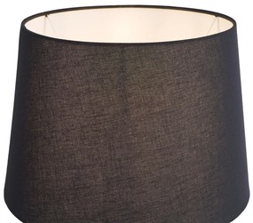 Klasyczna lampa podłogowa czarna z czarnym kloszem i lampką do czytania - Retro klasyczny/Antyczny Oswietlenie wewnetrzne