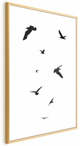 Plakat Wieczorny lot 40x60 cm z ramą złotą bez marginesu ARTGEIST B