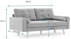 Ciemnobrązowa 3-osobowa sofa MANDI