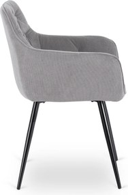 Krzesło Tapicerowane do Salonu MODESTO Szare Nowoczesne Loft