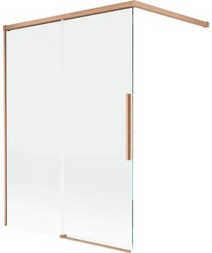 Mexen Rox parawan nawannowy 2-skrzydłowy rozsuwany 120 x 150 cm, transparent, miedź szczotkowana - 8C9-120-003-65-00