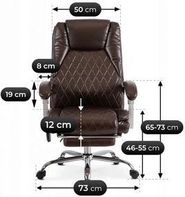 Brązowy fotel obrotowy z funkcją masażu - Plix 3X