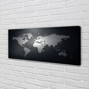 Obraz na płótnie Biała Mapa na Czarnym Tle