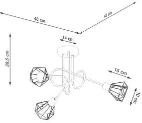 Czarna lampa sufitowa ø 10 cm Varpu – Nice Lamps