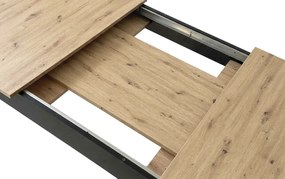 Prostokątny stół rozkładany dąb artisan + czarny P2-A71