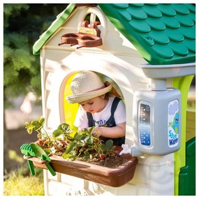 Feber domek ogrodowy eco karmnik segregacja odpadów imitacja panelu słonecznego