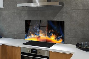 Panel szklany do Kuchni Kontrast Błękitu i Żółci