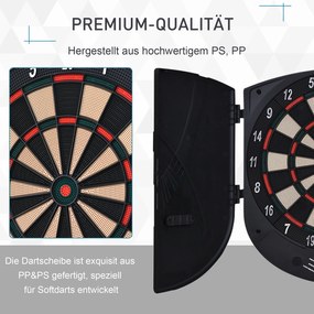 HOMCOM Elektroniczna tarcza do rzutek 6 rzutki 26 gier 185 opcji Czarno pomarańczowa dla 8 graczy | Aosom PL