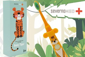 Szczoteczka soniczna elektryczna do zębów dla dzieci 3-12 lat BABY TIGER + 2 końcówki