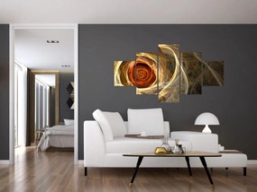 Obraz - Abstrakcyjne róże w ognistych kolorach (125x70 cm)