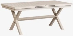Rozkładany Prostokątny Stół Jadalniany Z Aluminium Karena Kremowa Tapioca & 180 - 240 X 90 Cm - Sklum