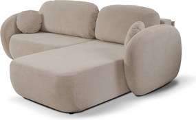 Masseno Narożnik AMICO z funkcją spania i pojemnikiem na pościel Narozniki L, Rozkładana sofa - Beżowy, ARAGON 14