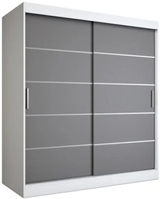 Szafa przesuwna biały + antracyt 180 cm - Bohosa 5X