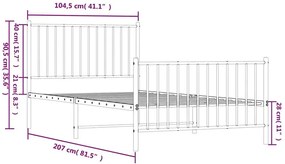 Białe metalowe łóżko rustykalne 100x200 cm - Romaxo