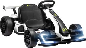 HOMCOM 4 V Elektryczny gokart dla dzieci do 12 km/h z funkcją driftu, 2 silniki, regulowane siedzenie, miękki start | Aosom PL