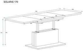 Ława rozkładana podnoszona SOLARIS 110(170)x65 beton ciemny ENDO