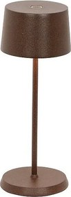 Lampa stołowa LED Zafferano OLIVIA PRO MICRO Corten, akumulatorowa i ściemnialna