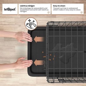 Leopet Składana klatka dla psa 76 x 45 x 51,5 cm, M, czarna