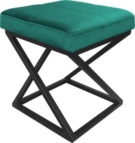 Pufa ZOA tkanina Welur loft ławka podnóżek metal : Kolor Stelaża - Czarny , Kolor tkaniny - VELVET - MG20, Typ tkaniny - Velvet