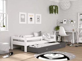 Łóżko dziecięce Tika 80x160 80x190 z barierką stelażem Flex szufladą i materacem piankowym