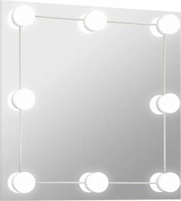 Srebrne lustro wiszące LED 50x50 cm R7-D01