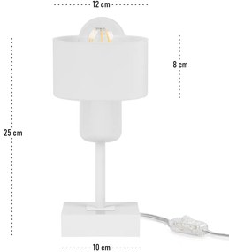 Biała lampka nocna stołowa DTI-WE10x10WE buk 1xE27
