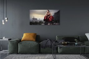 Fotoobraz na płótnie Kobieta w Sukni w Górach