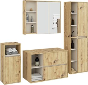 Łazienkowy zestaw mebli dąb artisan + kaszmir S2-E11