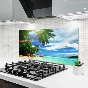 Szkło Ozdobne do Kuchni Rajski Brzeg z Palmami