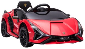 HOMCOM Samochód dziecięcy Lamborghini auto do zabawy SUV z pilotem muzyką kolor czerwony