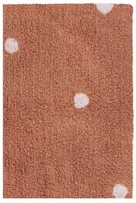 Ceglasty bawełniany dywan dziecięcy tkany ręcznie odpowiedni do prania 100x150 cm Mini Dot Chestnut – Lorena Canals