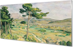Panel szklany do Kuchni Góra Świętej Wiktorii i Wiadukt - Cézanne