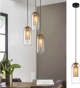 NETTLIFE Lampa wisząca vintage 1 płomień Czarna lampa wisząca Lampa wisząca z regulacją wysokości E27