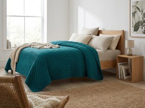Aksamitna narzuta na łóżko ASTRALIA, turkusowa Rozmiar: 200 x 220 cm