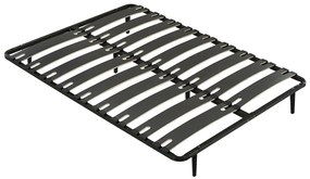 Stelaż z listewkami do złożenia 160 x 200 cm - 2 x 9 listewek - Antypoślizgowy - Z nóżkami - Czarny - MONTIANO marki YSMÉE