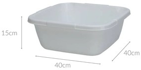 Miska kwadratowa z plastiku 40 x 40 cm, 14 l