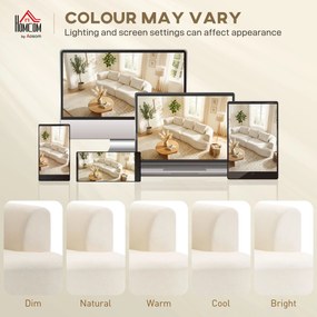 HOMCOM Sofa 3-osobowa, 260 cm sofa chenille z szerokim siedziskiem, sprężyny kieszeniowe, pianka o wysokiej gęstości, 3 poduszki, kremowa biel | Aosom PL