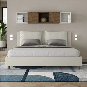 Łóżko bez stelaża tapicerowane 180x200 sztucznej skóry Biały Antea